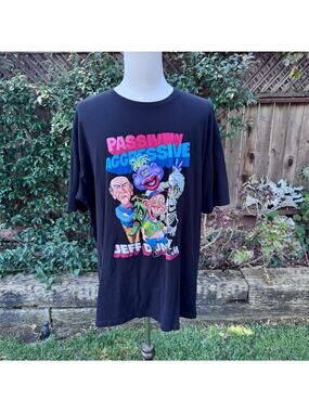 Jeff Dunham Passive Aggressive Tour Comedy Shirt Mens Black Graphic Art Size 3XL